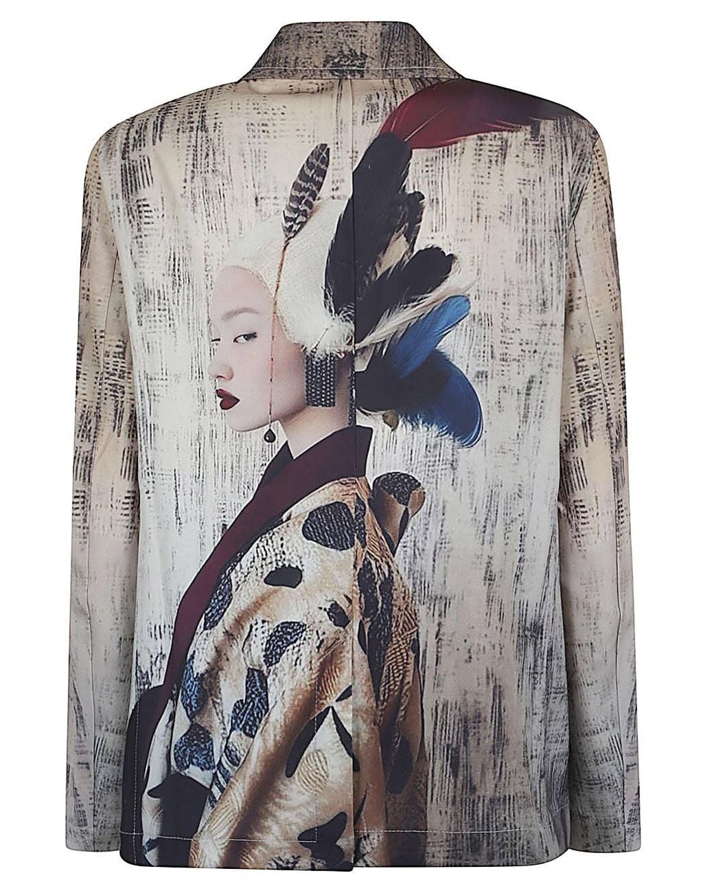 Sissiottostyle Gray Printed Single Breasted Blazer Jacket