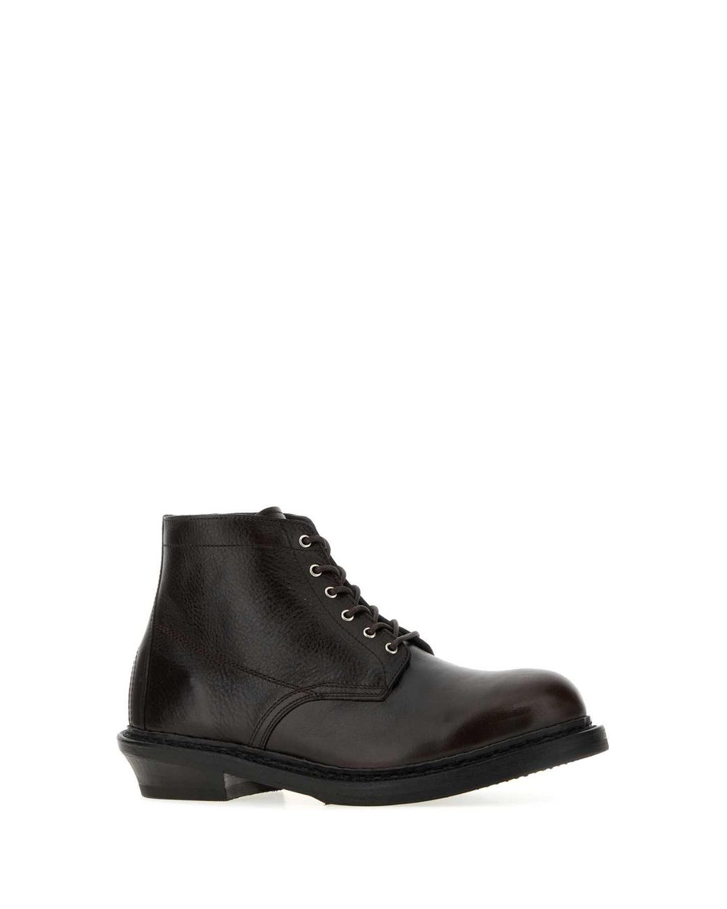 Our Legacy Black Leather Ankle Boots With Rubber Sole for men