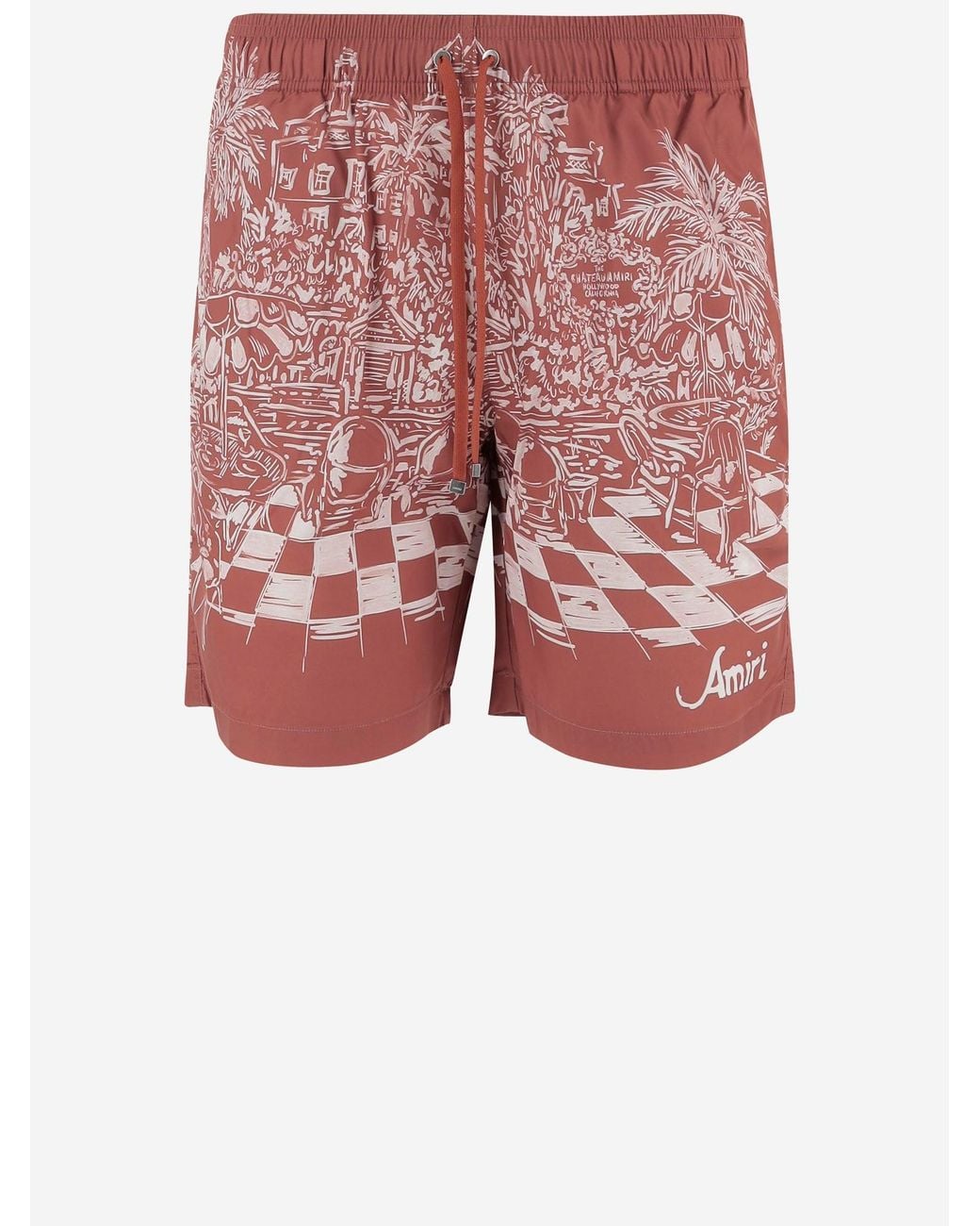 Amiri Red Technical Fabric Swimsuit