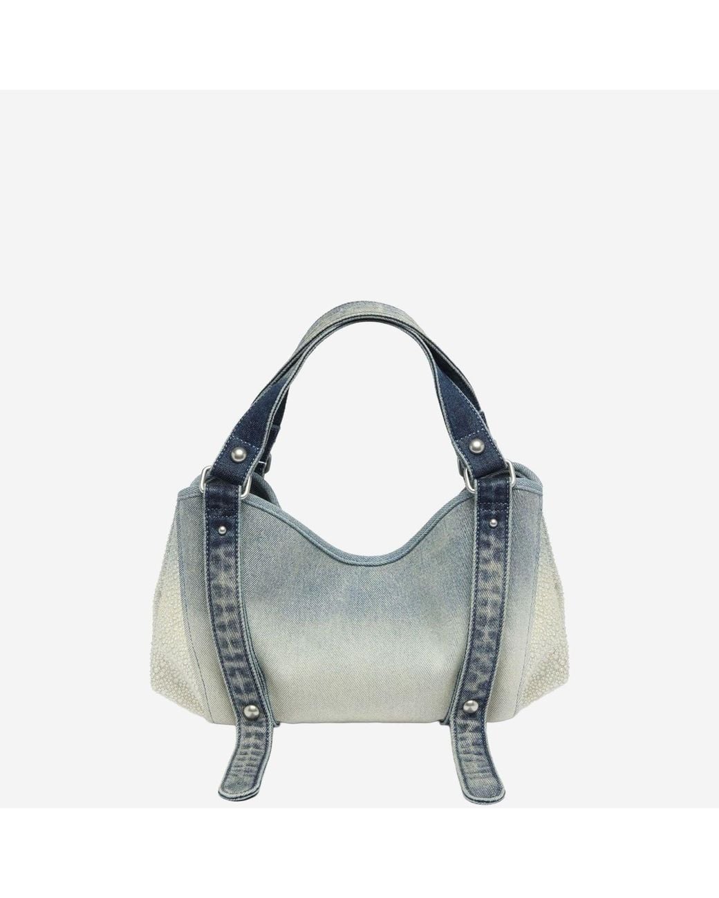 DIESEL Blue “D One” Cotton Denim Handbag