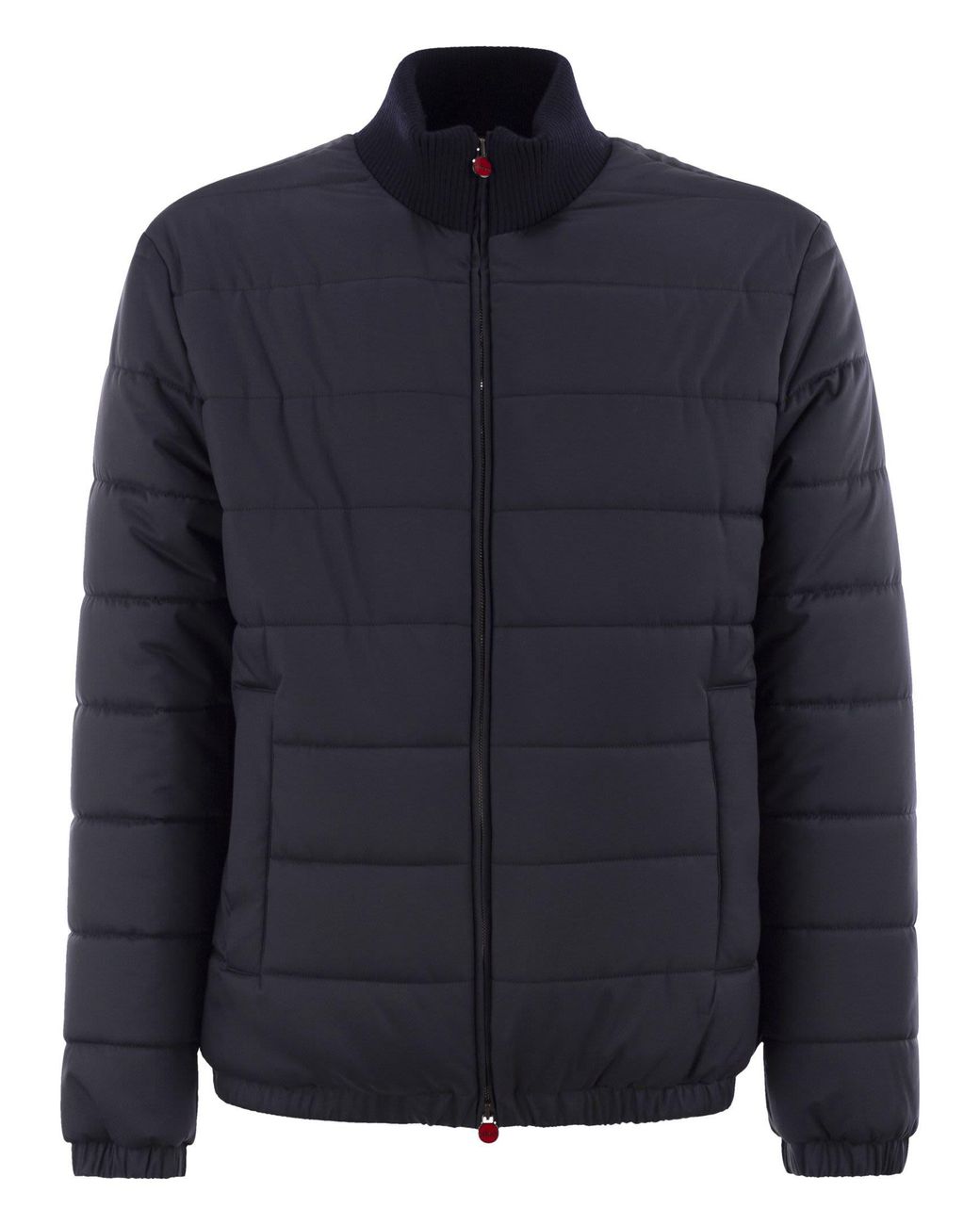 Kiton Blue Technical Fabric Bomber Jacket for men