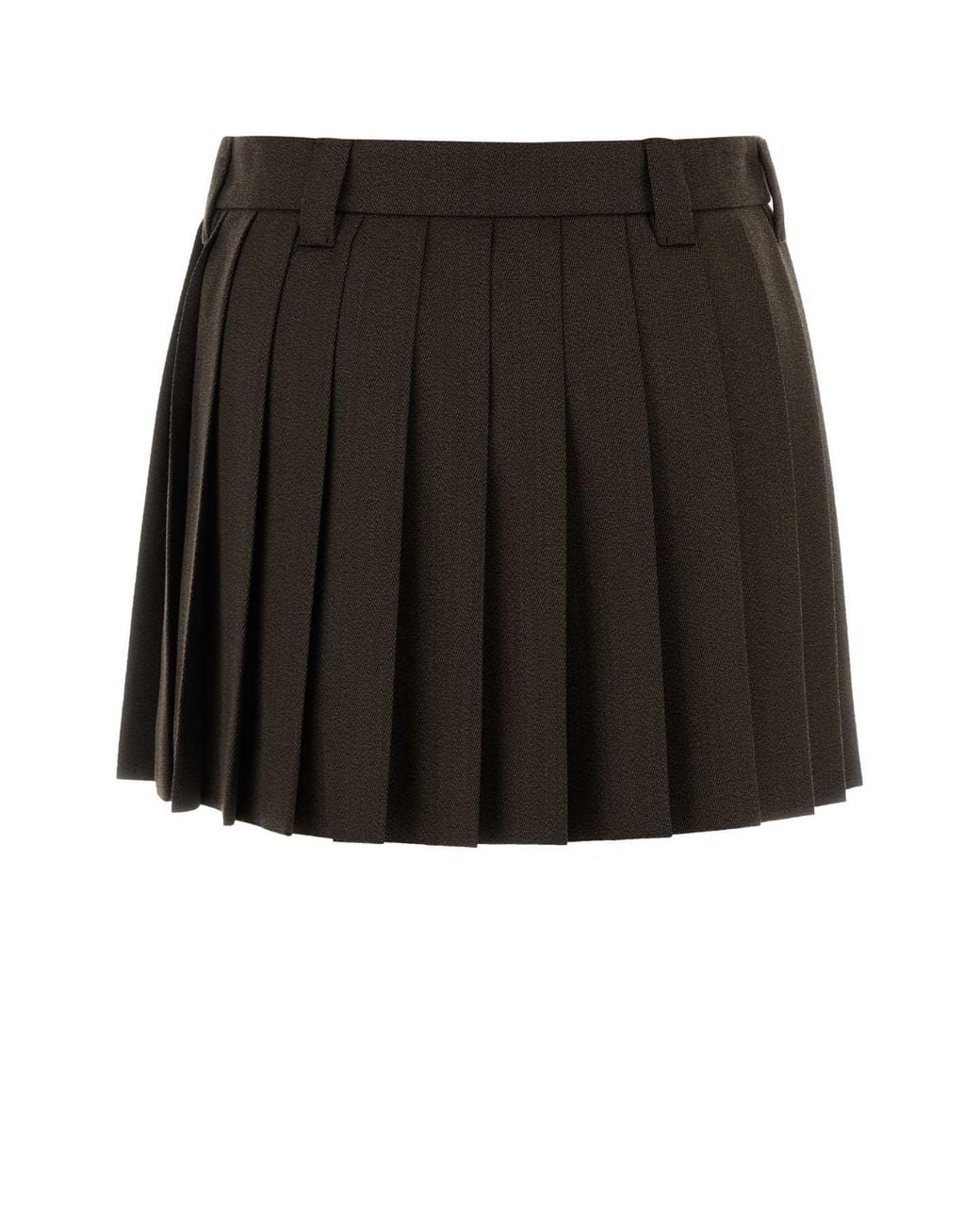 Miu Miu Black Chocolate Wool Mini Skirt