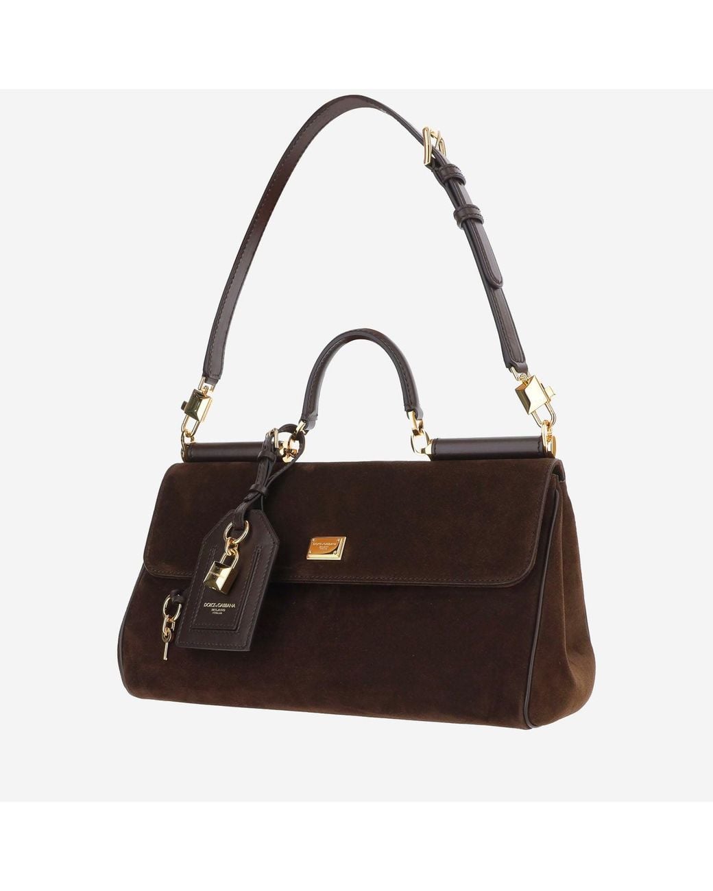 Dolce & Gabbana Brown My Sicily Medium Suede Handbag