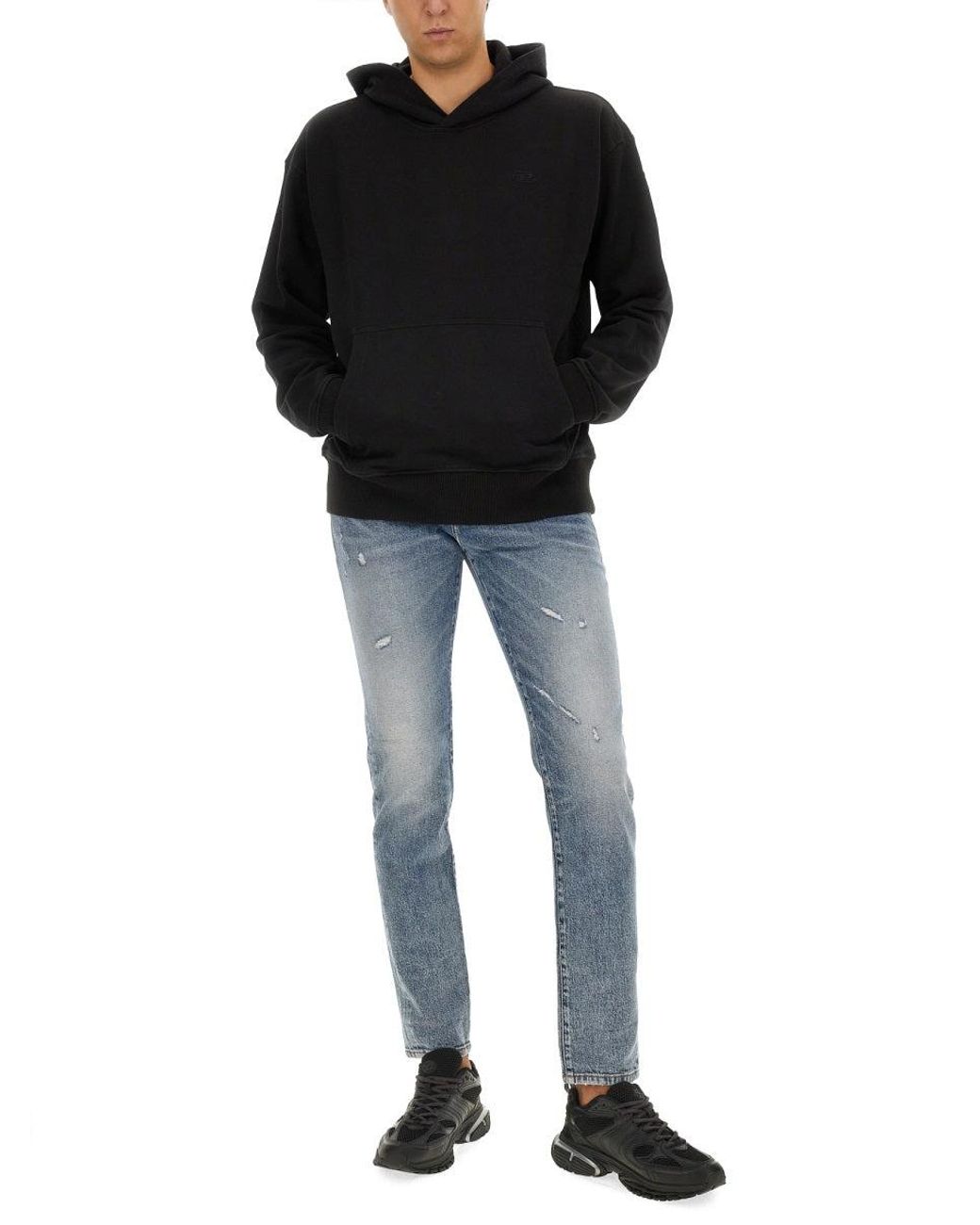 DIESEL Black S-Macs Cotton Sweatshirt for men