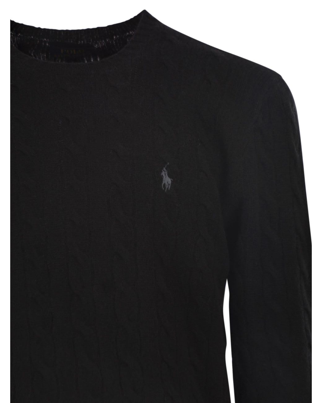 Polo Ralph Lauren Black Wool And Cashmere Cable-Knit Sweater for men