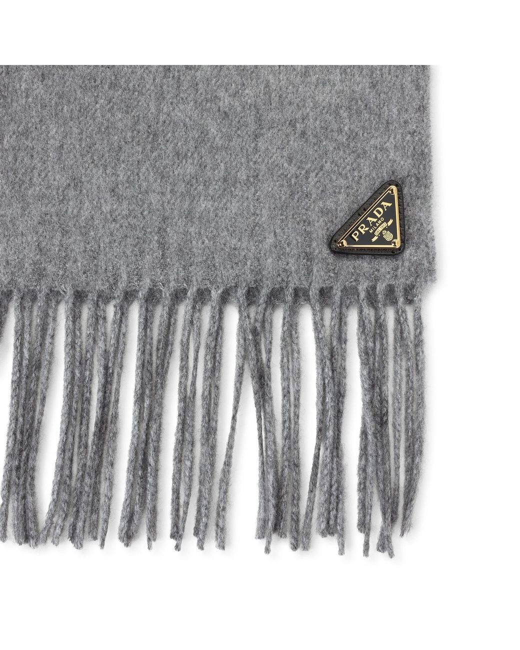 Prada Gray Silk & Cashmere Scarf For