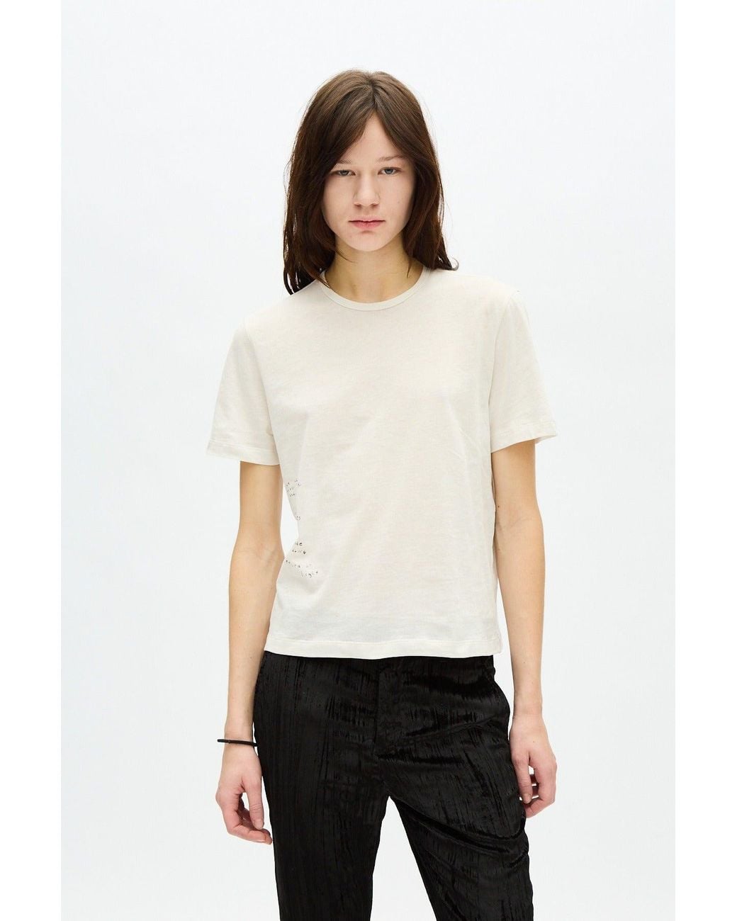 Ann Demeulemeester White Fanie Standard Fit T-Shirt With "The Return Of Lig