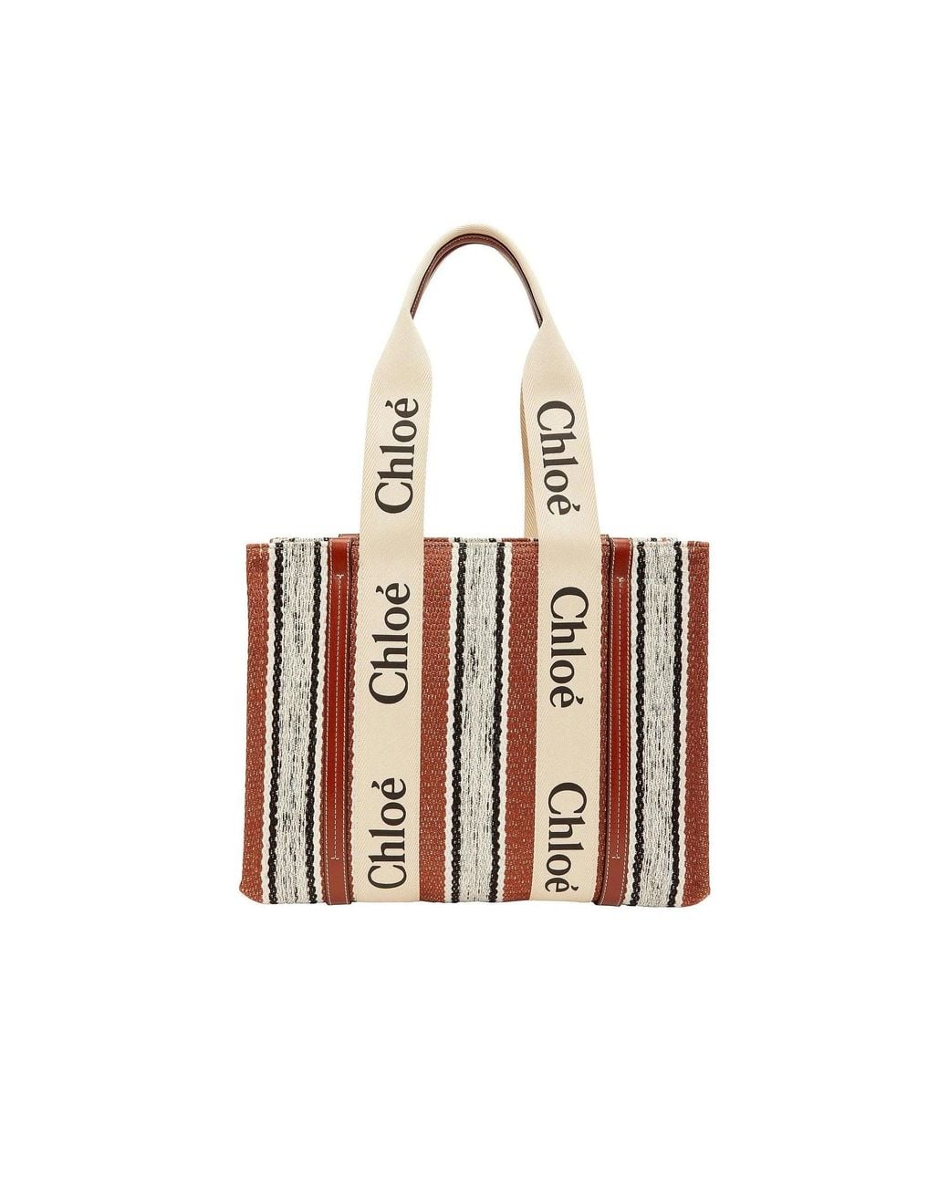 Chloé White Medium Woody Tote Bag