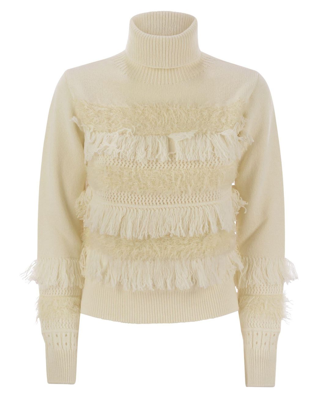 Vanisé Natural Wool And Cashmere Blend Turtleneck Sweater