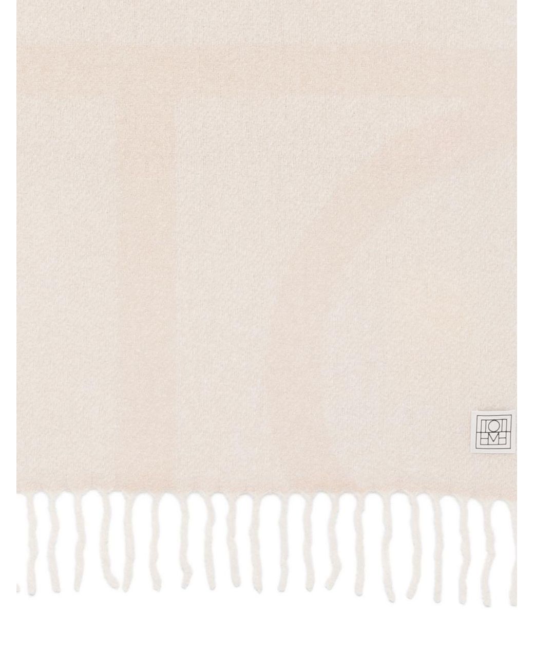 Totême White Monogram Wool Scarf