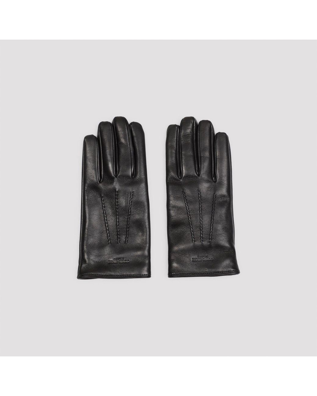 Giorgio Armani Black Lamb Leather Gloves for men