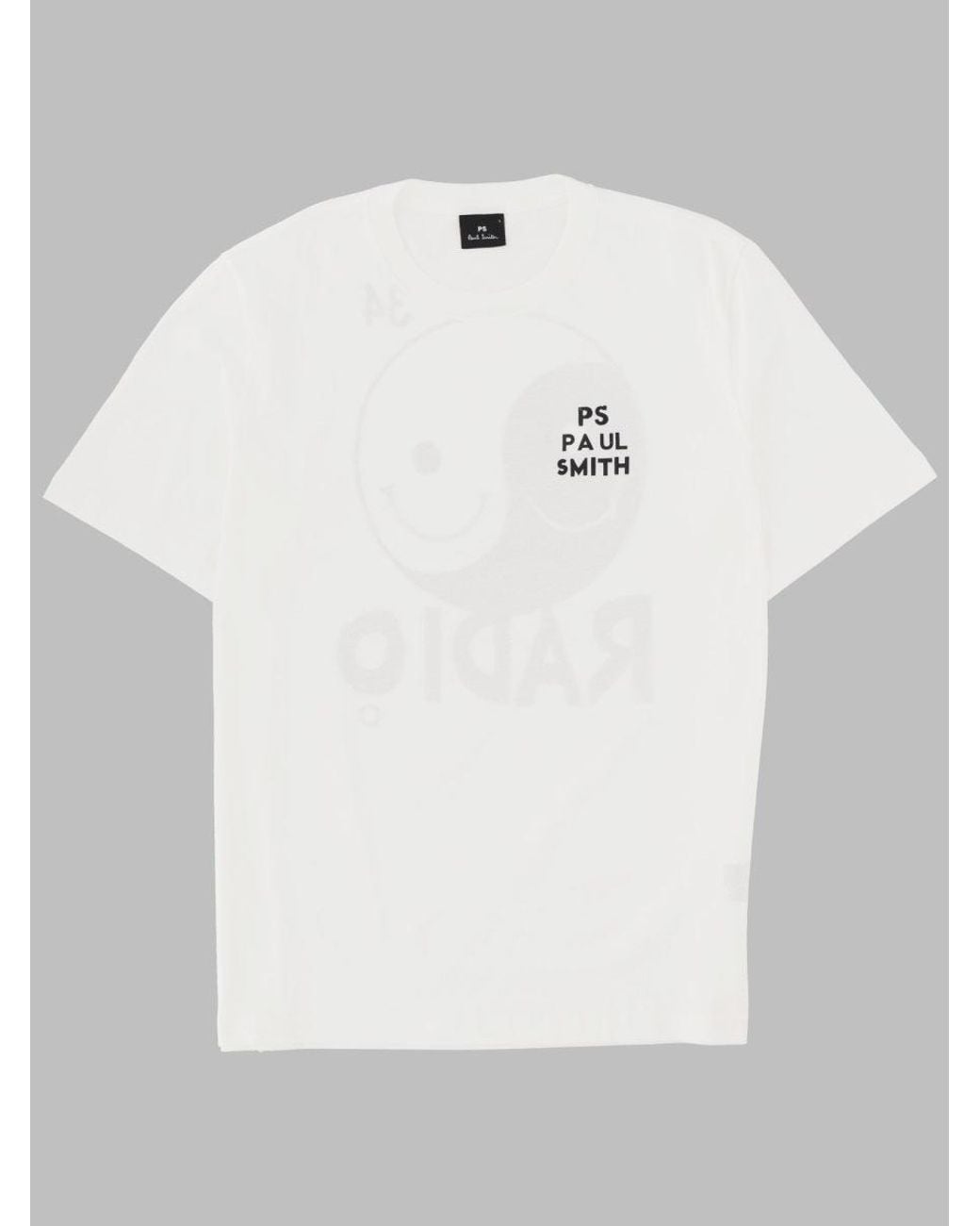 Paul Smith White T Shirt Con Stampa
