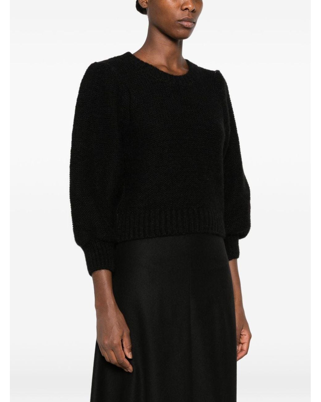 Susanne Bommer Black Wool Crewneck Jumper