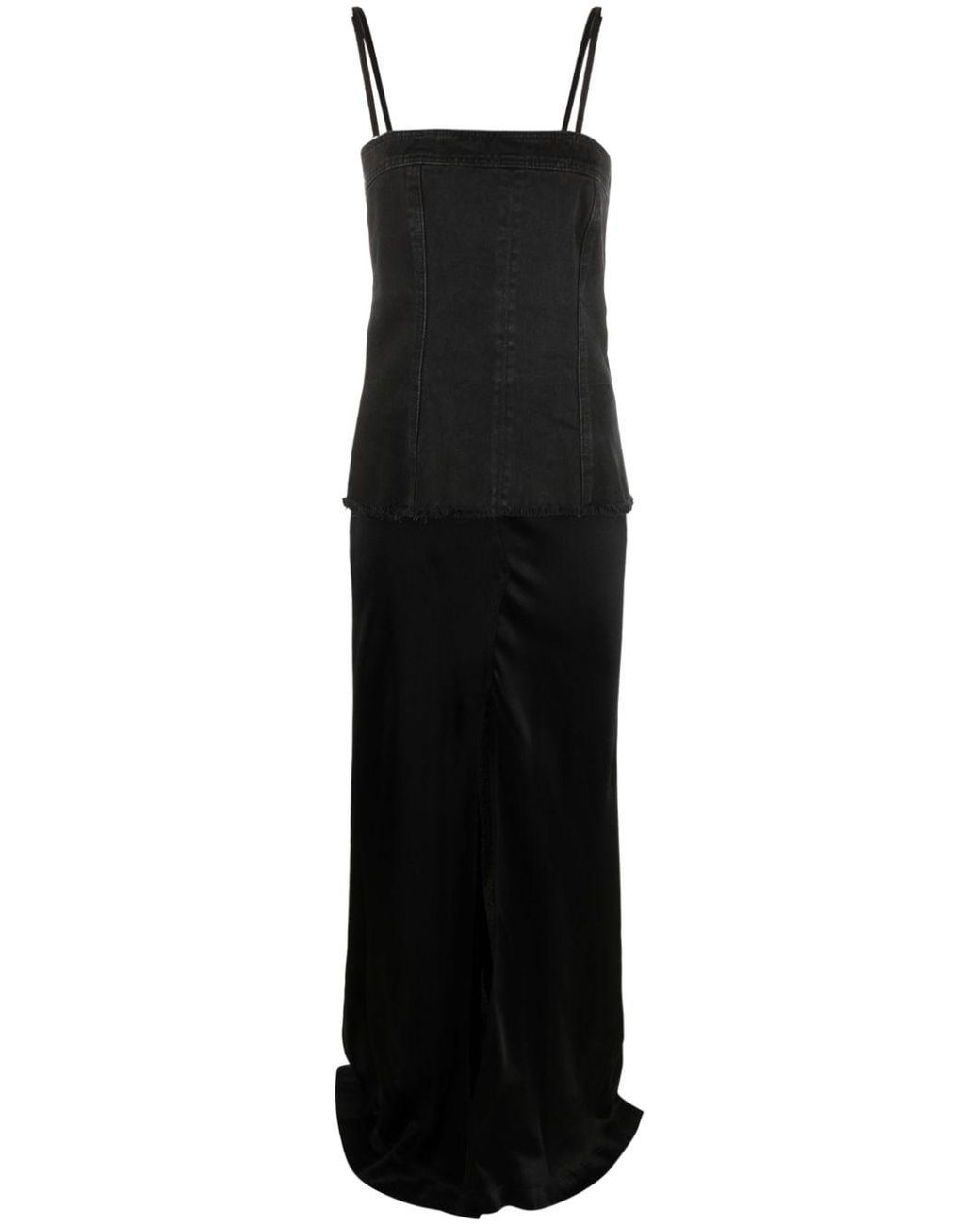 Blumarine Black Abito Raso Ins.Denim Clothing