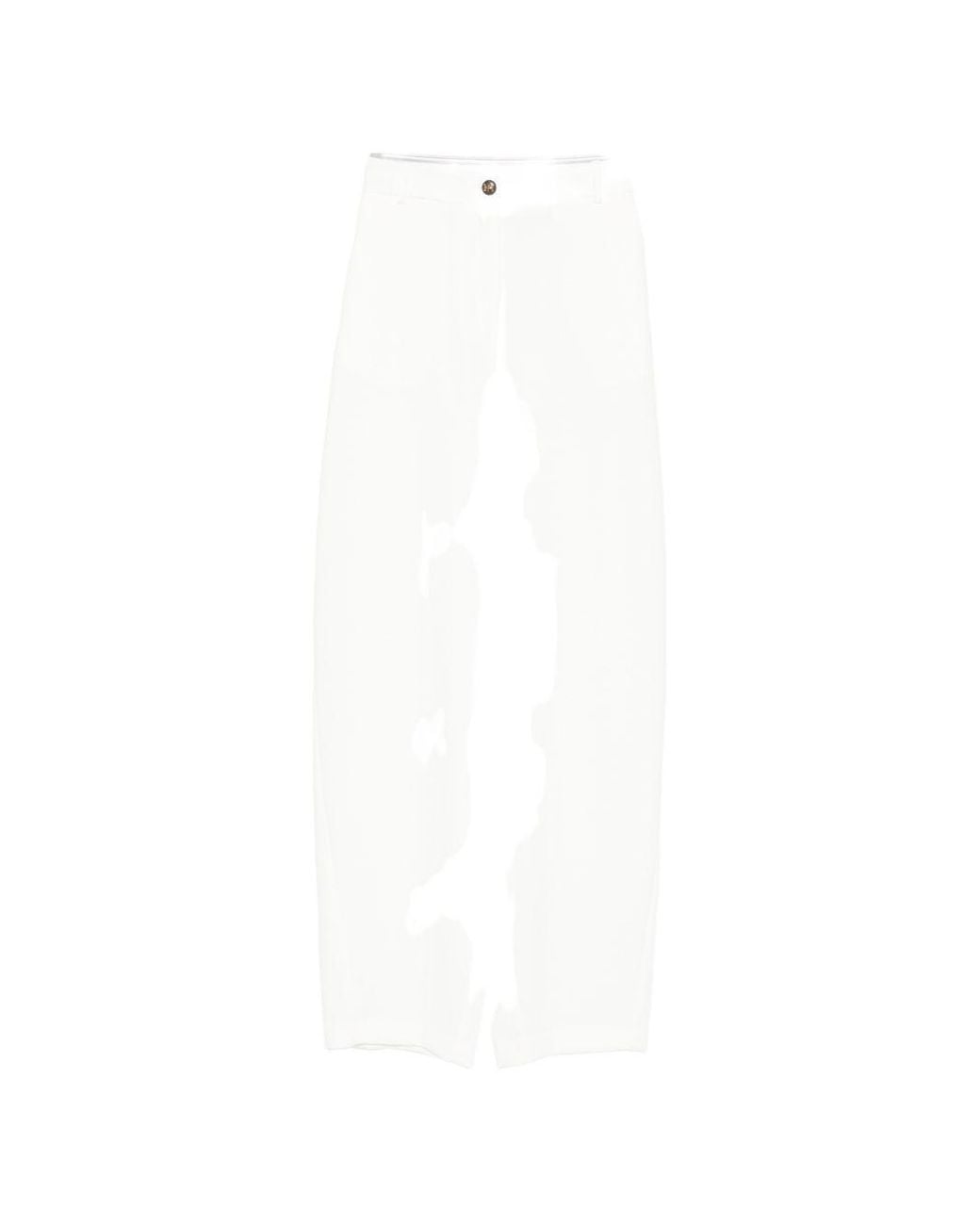 Elisabetta Franchi White Wide Trousers
