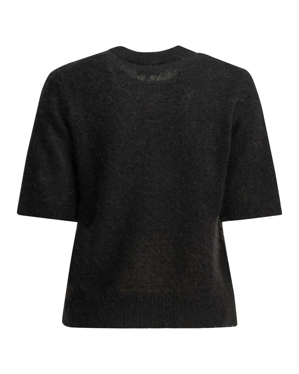 Ganni Black "Strawberry" Crew-Neck Sweater