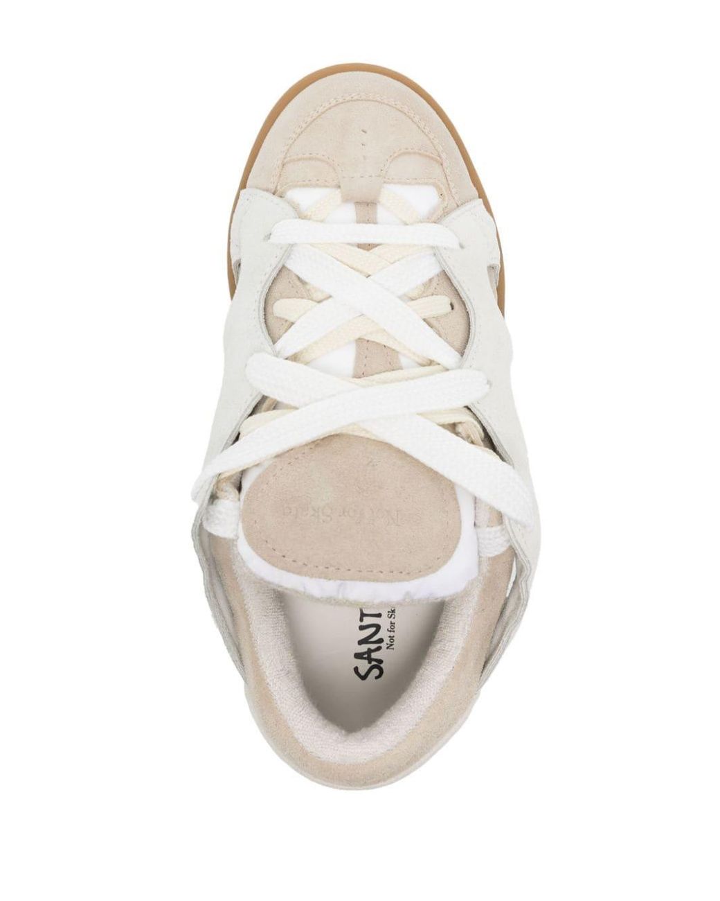 Santha White Curb Panelled Leather Sneakers for men