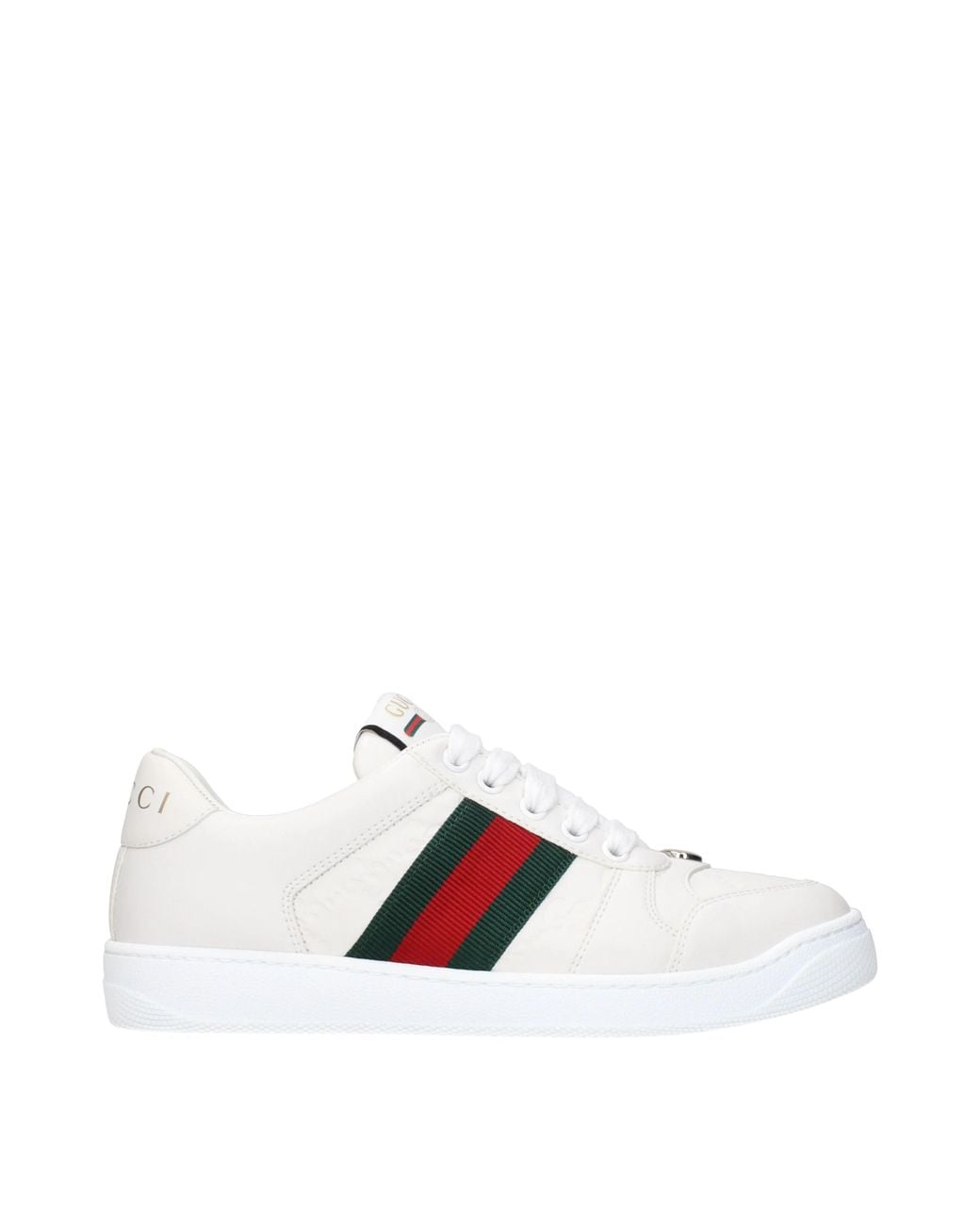 Gucci White Sneakers For Leather