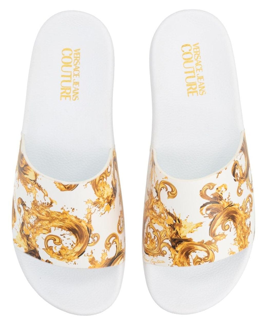 Versace Jeans Couture Metallic Polyurethane Flat