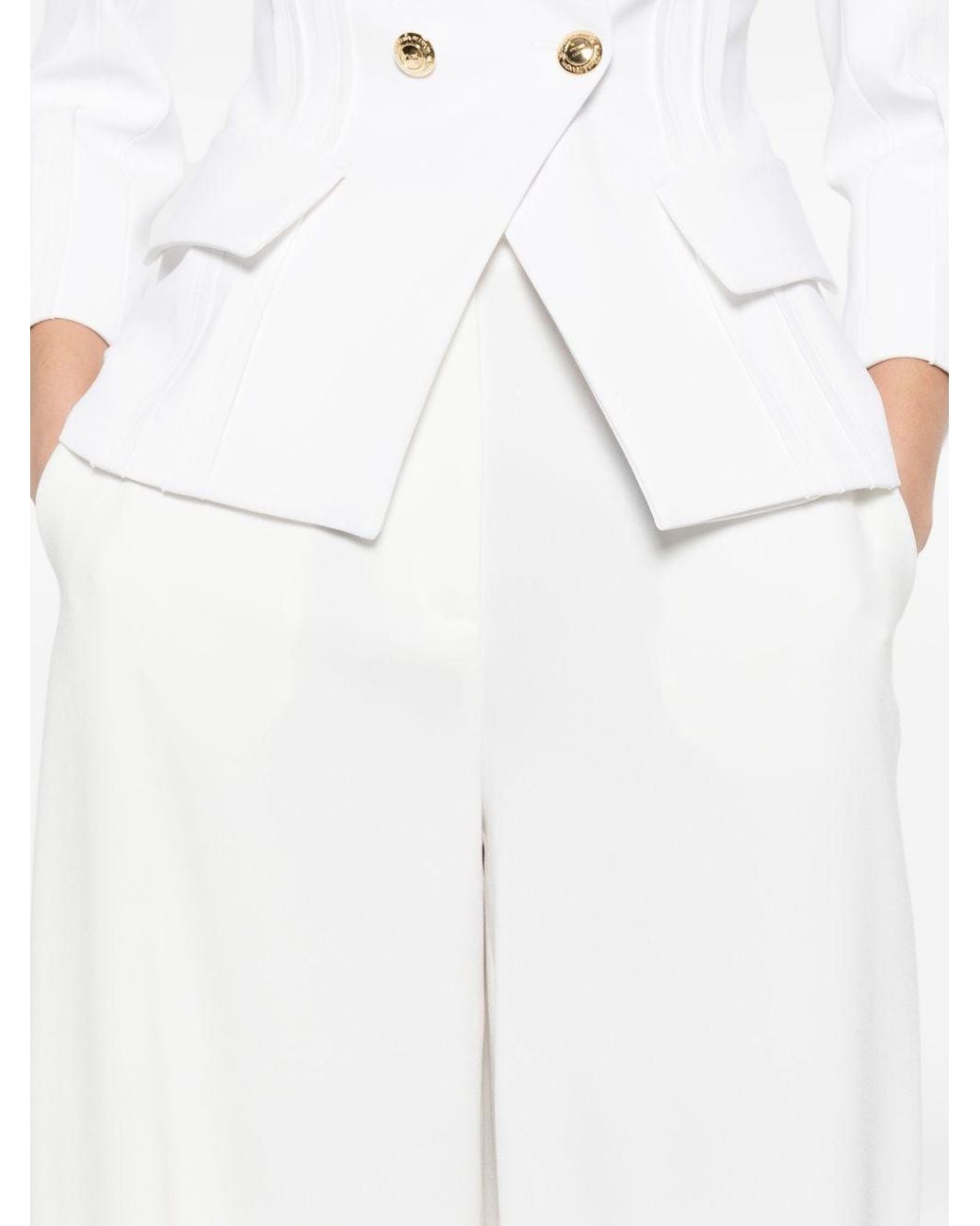 Elisabetta Franchi White Wide Trousers