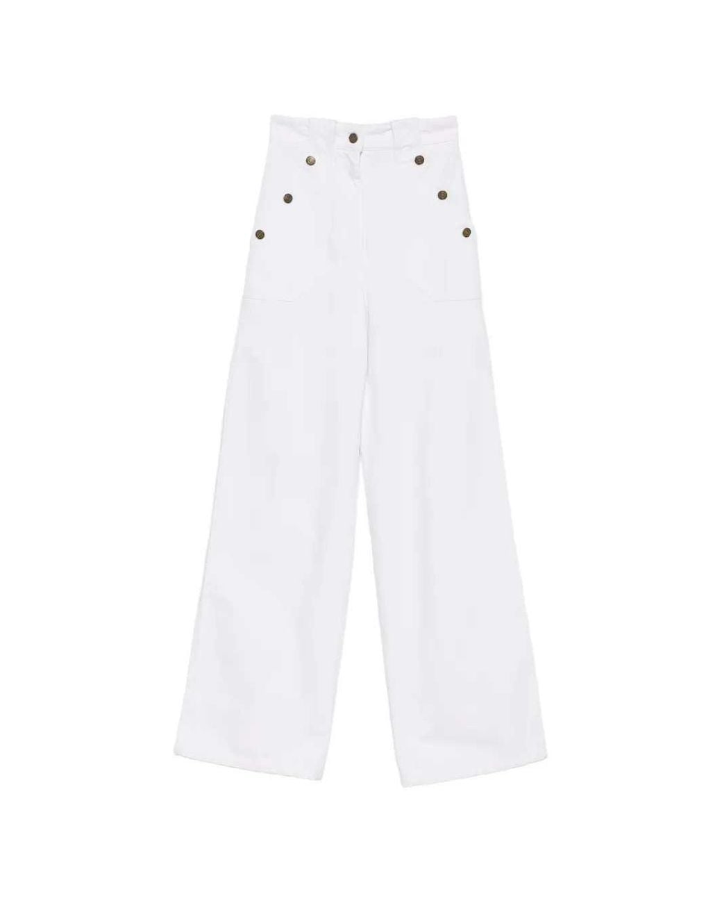 Max Mara White Wide-Leg Trousers