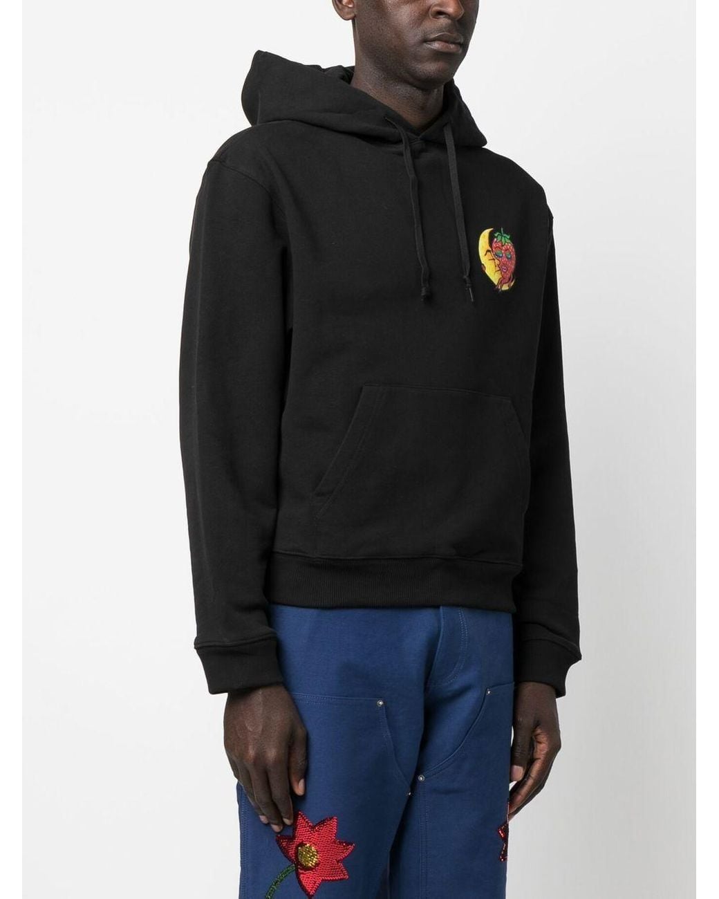 Sky High Farm Black Printed Cotton Hoodie for men