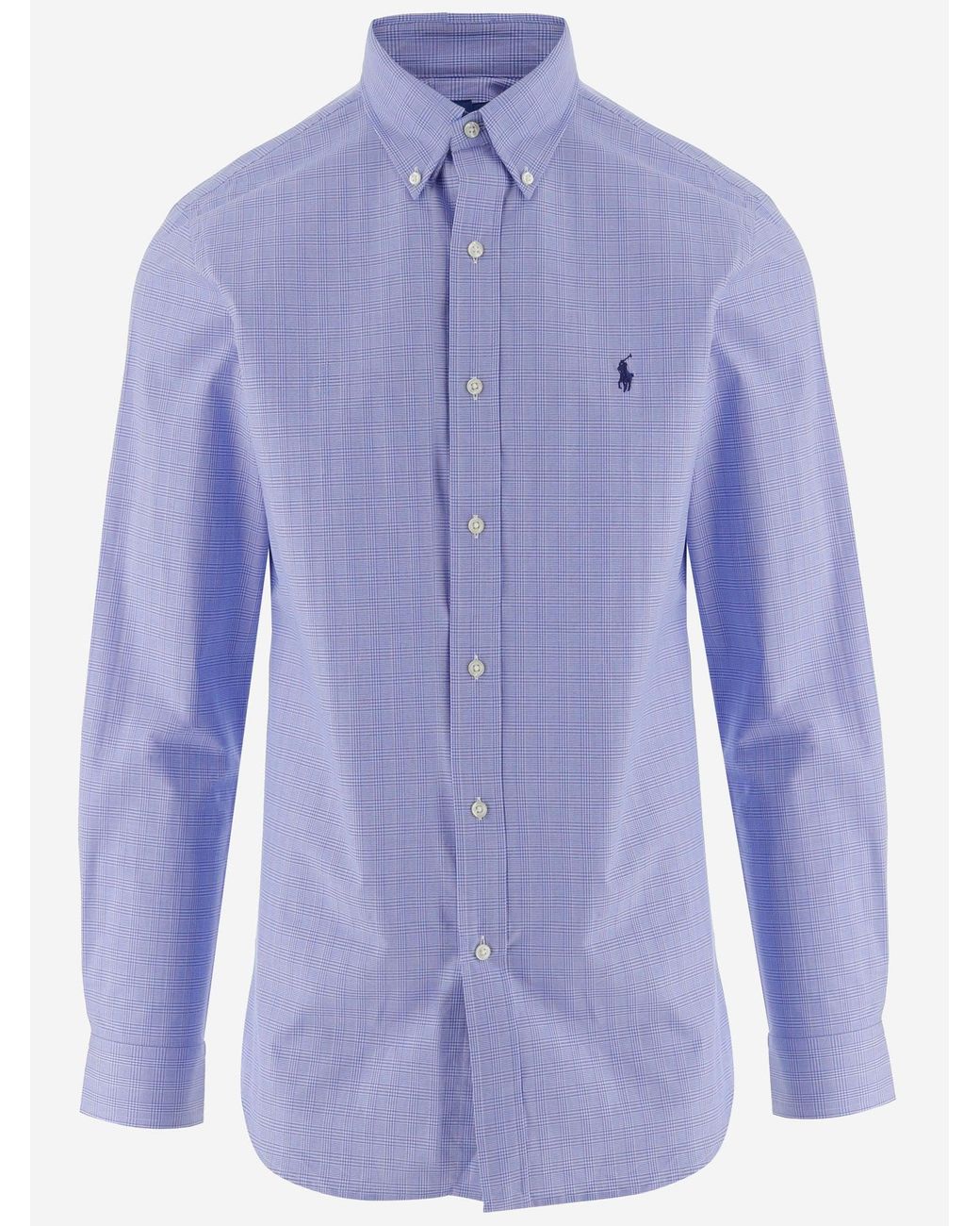 Polo Ralph Lauren Blue Stretch Cotton Checked Shirt