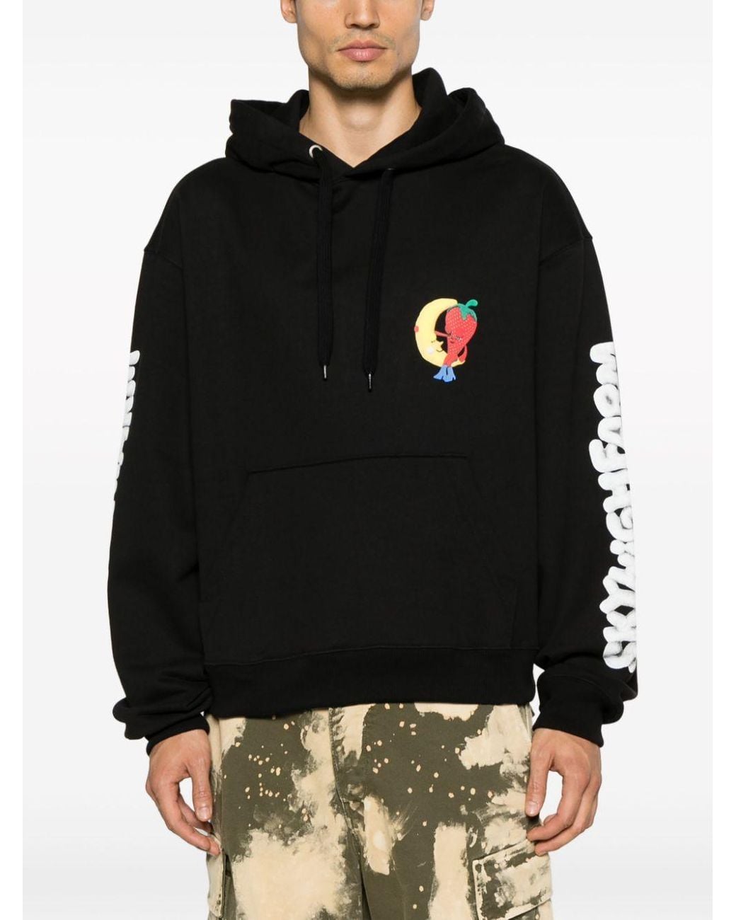 Sky High Farm Black Logo Cotton Hoodie for men