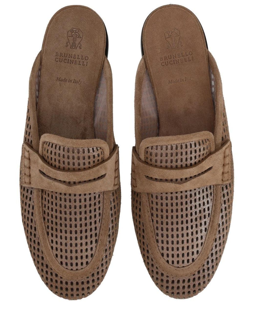 Brunello Cucinelli Brown Mule Sparkling Net