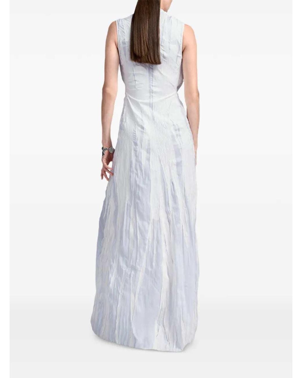 Maison Margiela White Bianchetto Sleeveless Maxi Dress