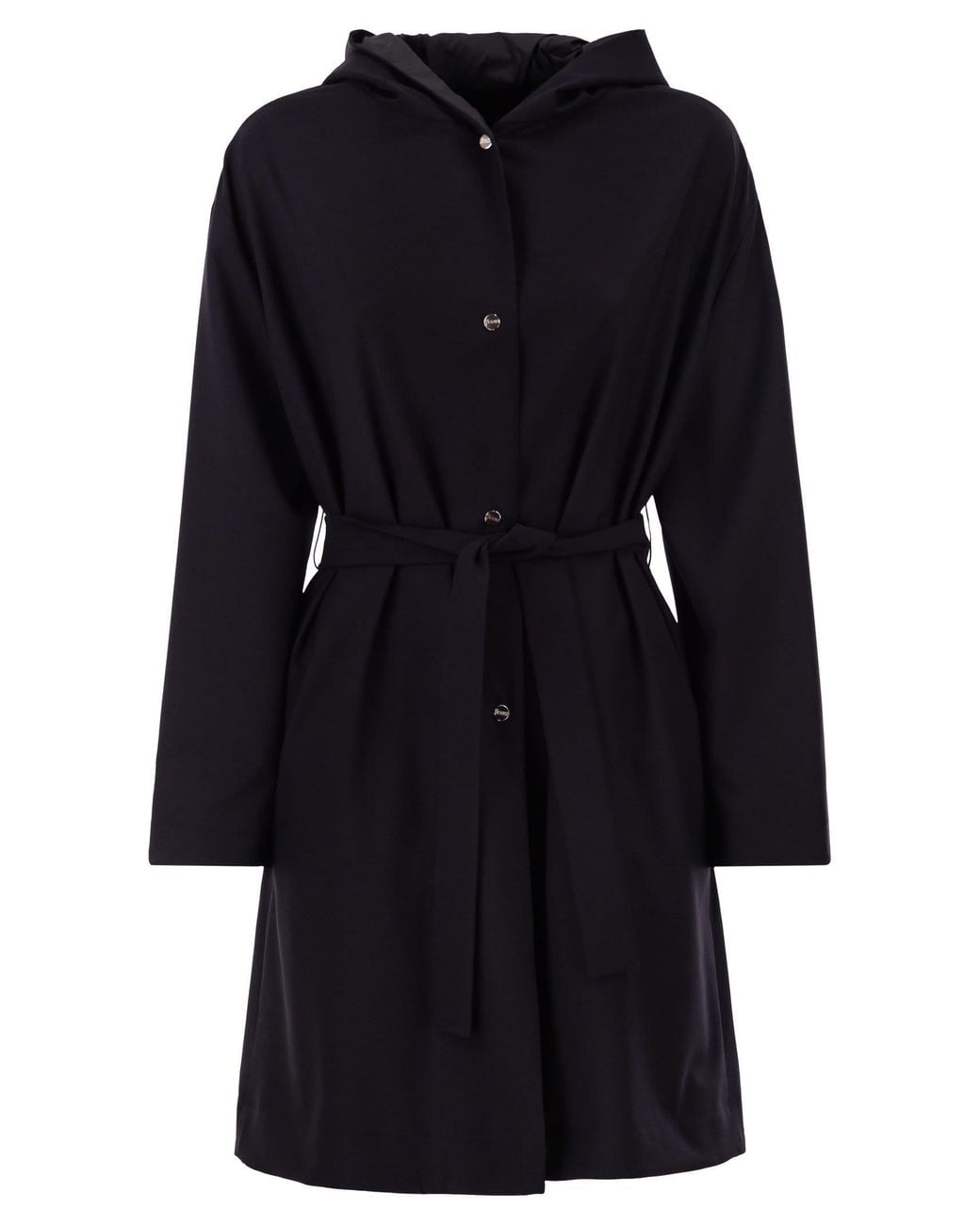Herno Blue Reversible Coat With Hood