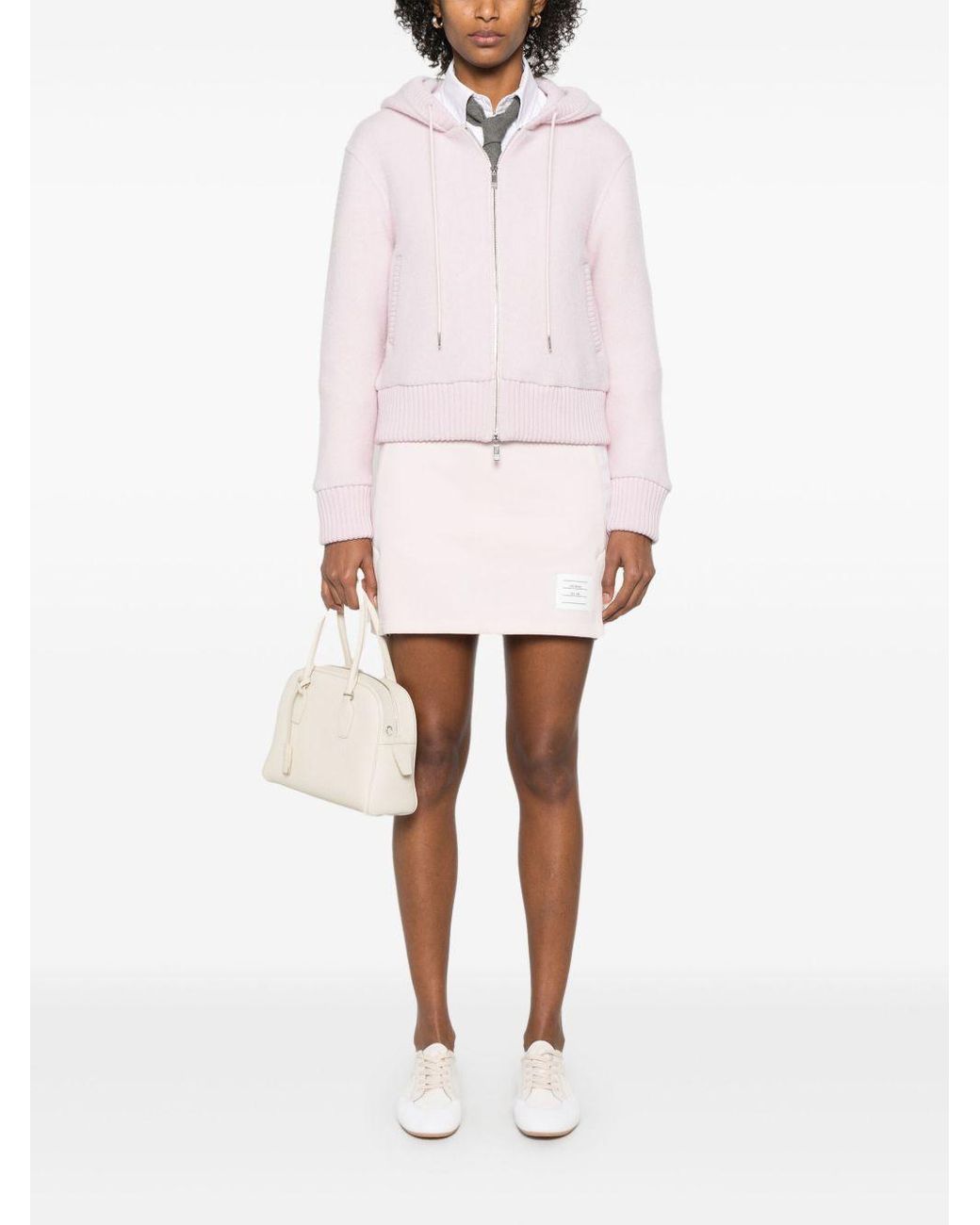Thom Browne Pink 4Bar Cotton Mini Skirt