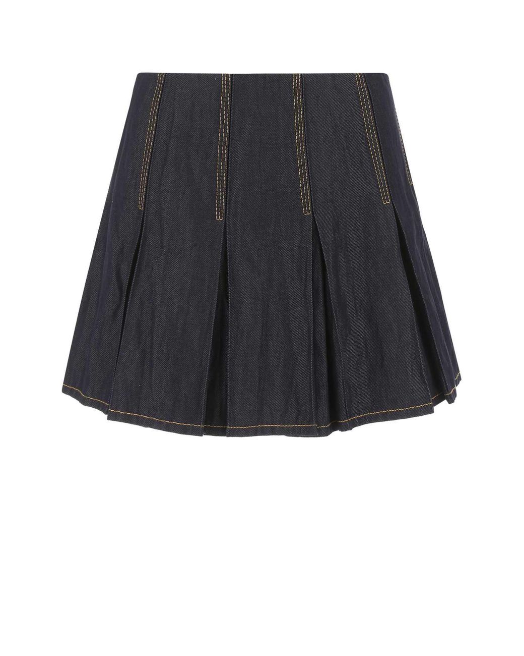 Bottega Veneta Black Dark Denim Mini Skirt