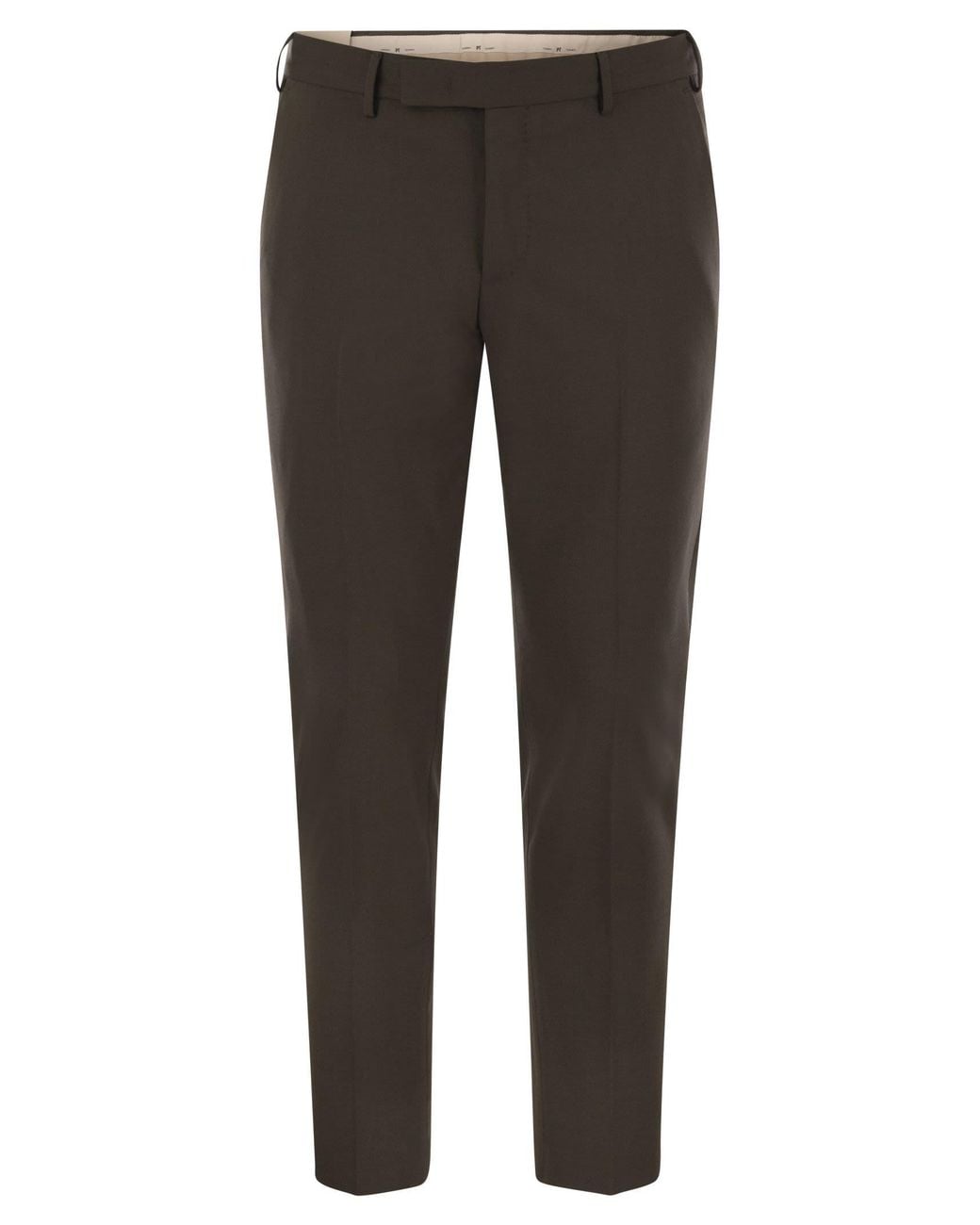 PT Torino Gray Dieci Stretch Virgin Wool Trousers for men