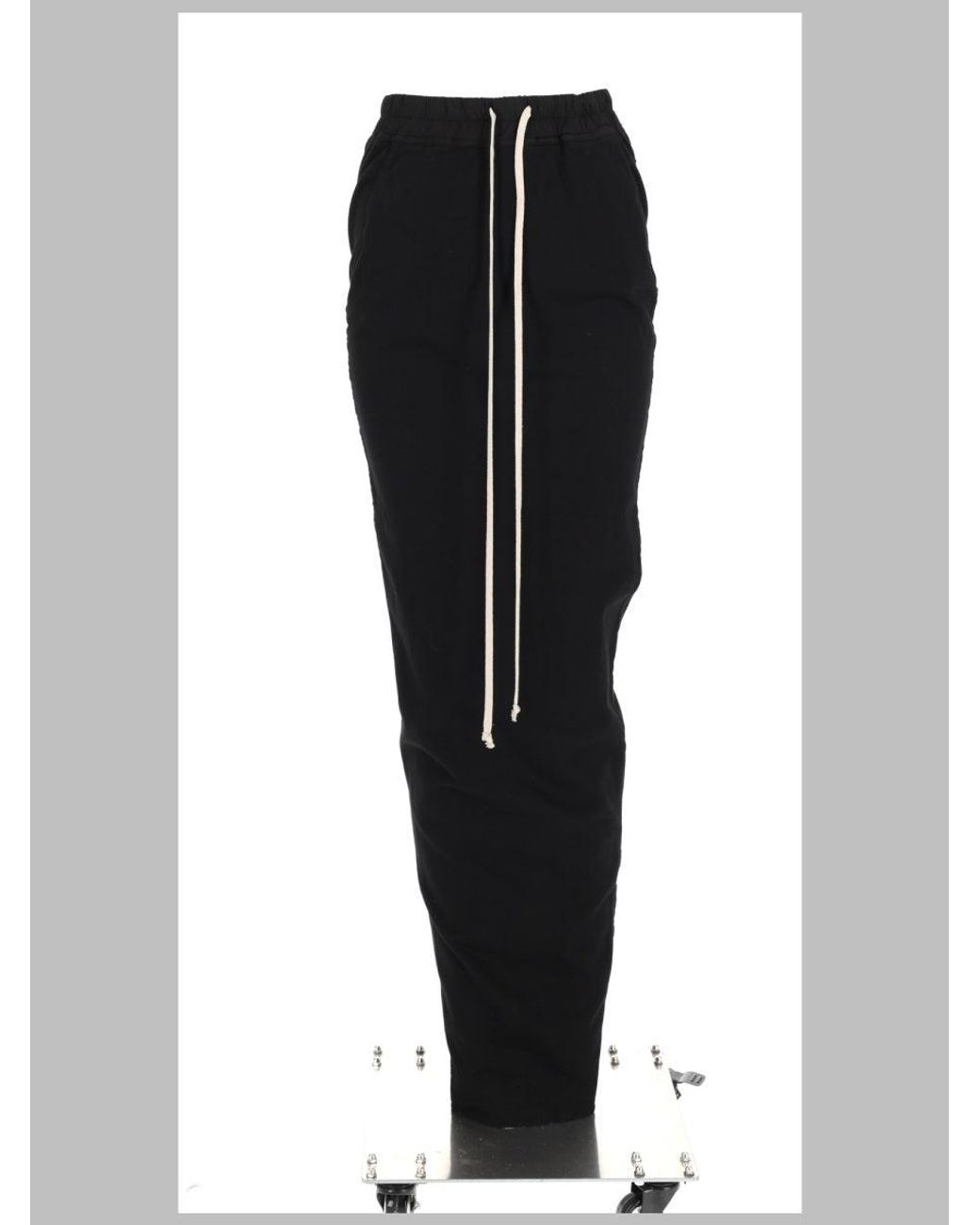 Rick Owens Black Pull On Pillar Skirt Cotton