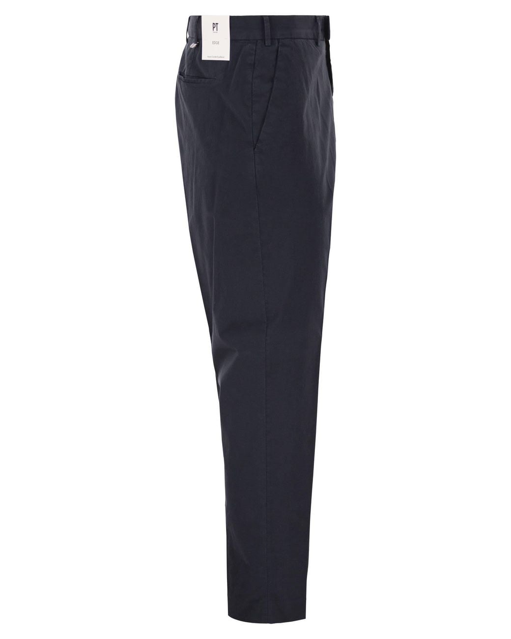 PT Torino Blue Stretch Cotton Tailored Trousers