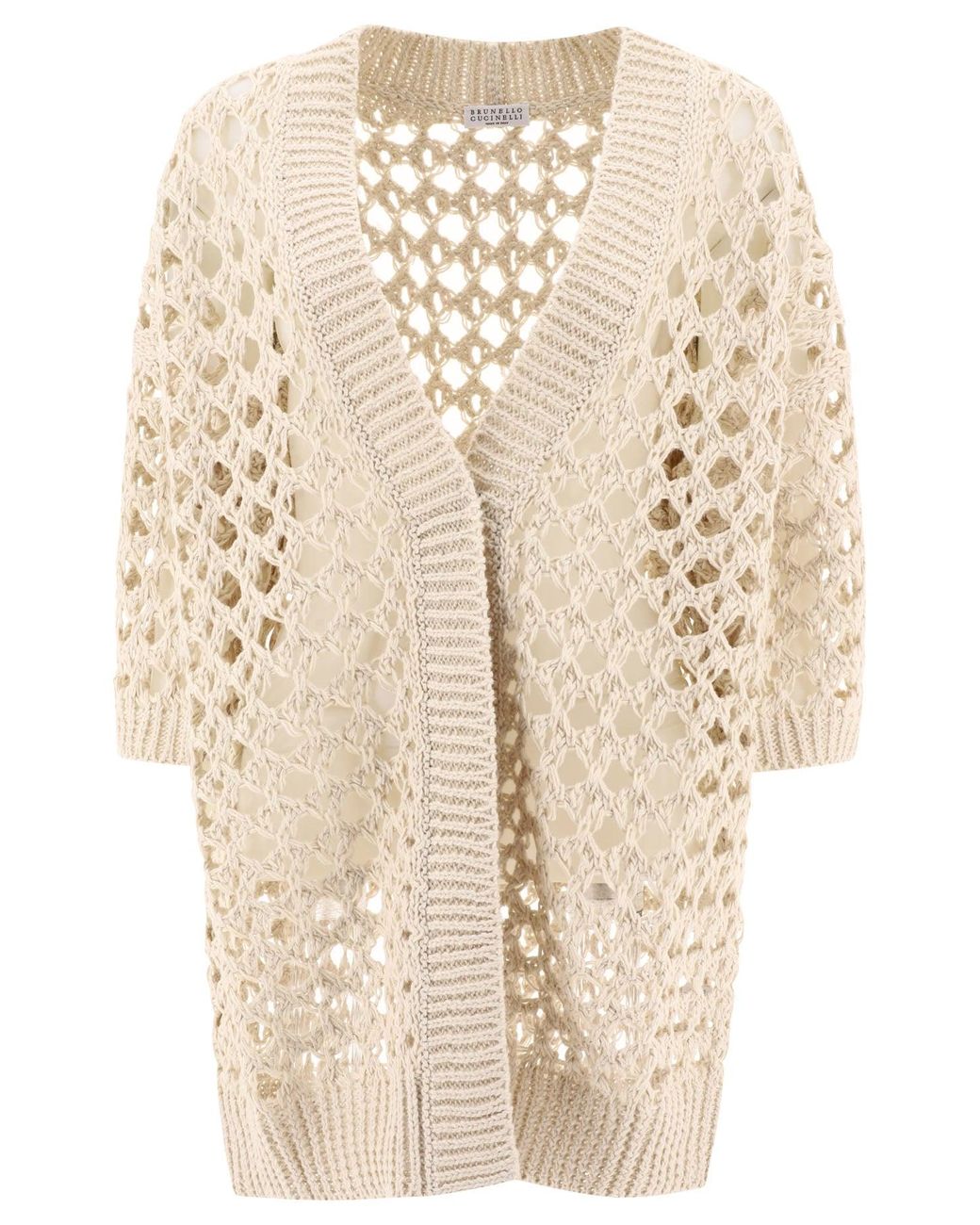 Brunello Cucinelli Natural Beige Knit Tunic Top