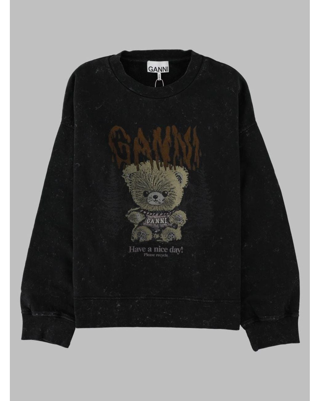 Ganni Black Organic Cotton Sweatshirt