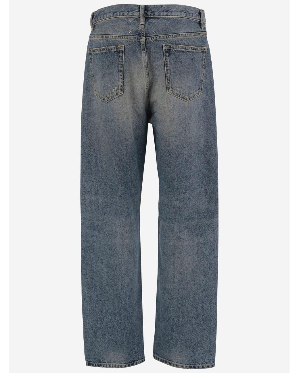 Maison Margiela Blue Distressed Cotton Jeans