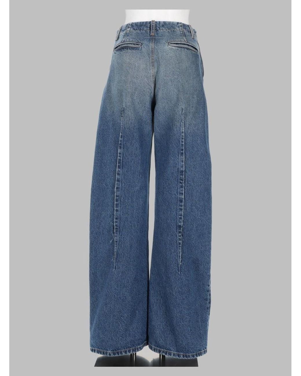 MM6 by Maison Margiela Blue Wide-Leg Denim Trousers