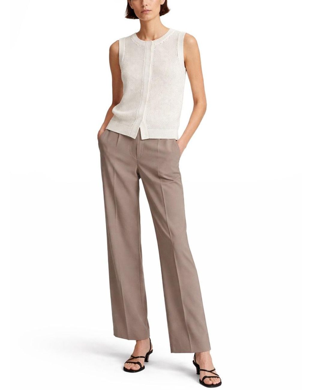 Max Mara White Silk Vest