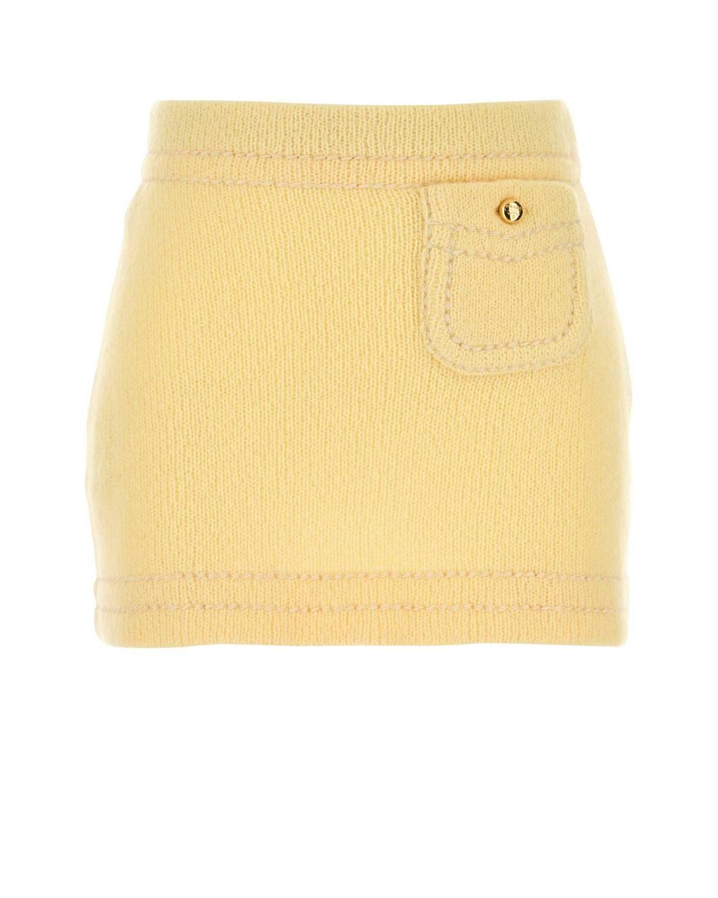 Prada Yellow Cashmere Mini Skirt