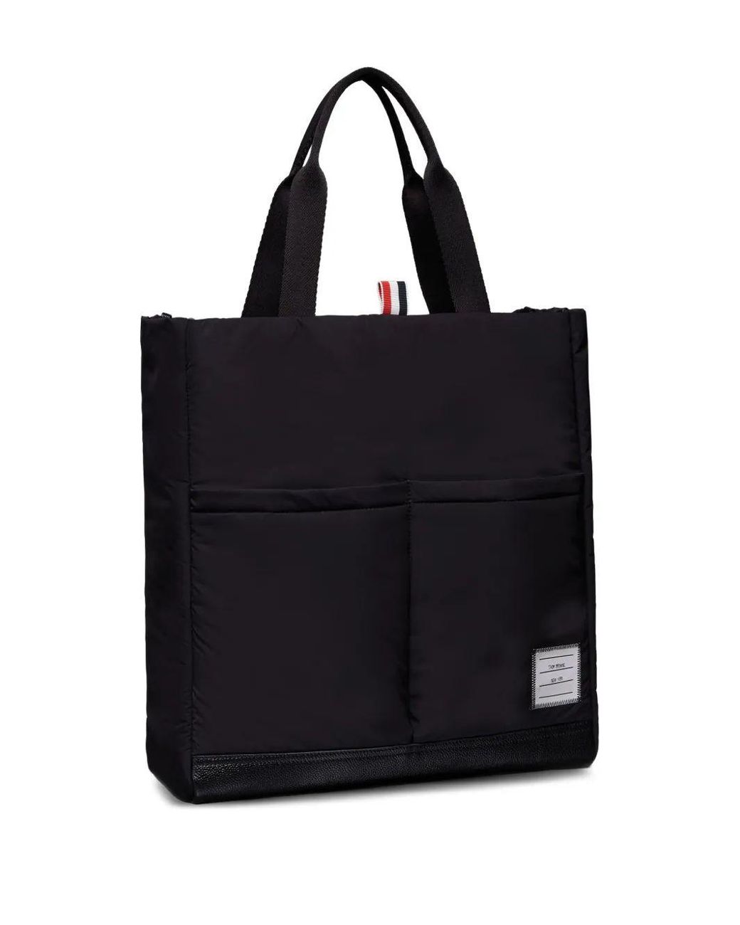 Thom Browne Black Poly Twill Pocket Tote Bag