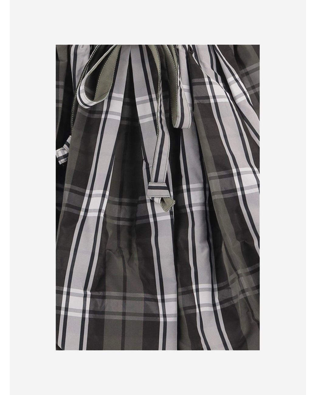 Patou Black Flared Check Pattern Skirt Polyester