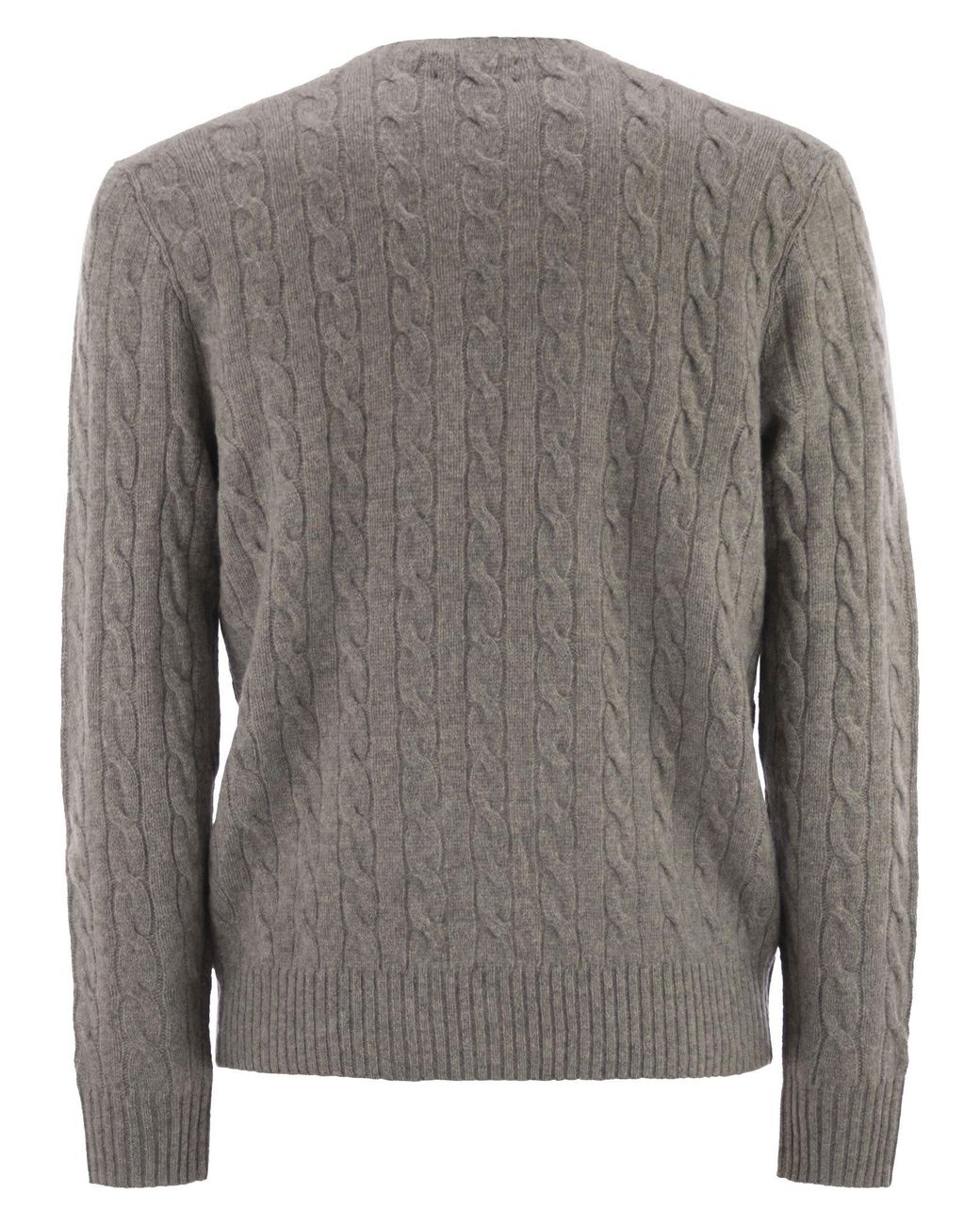 Polo Ralph Lauren Gray Wool And Cashmere Cable-Knit Sweater for men