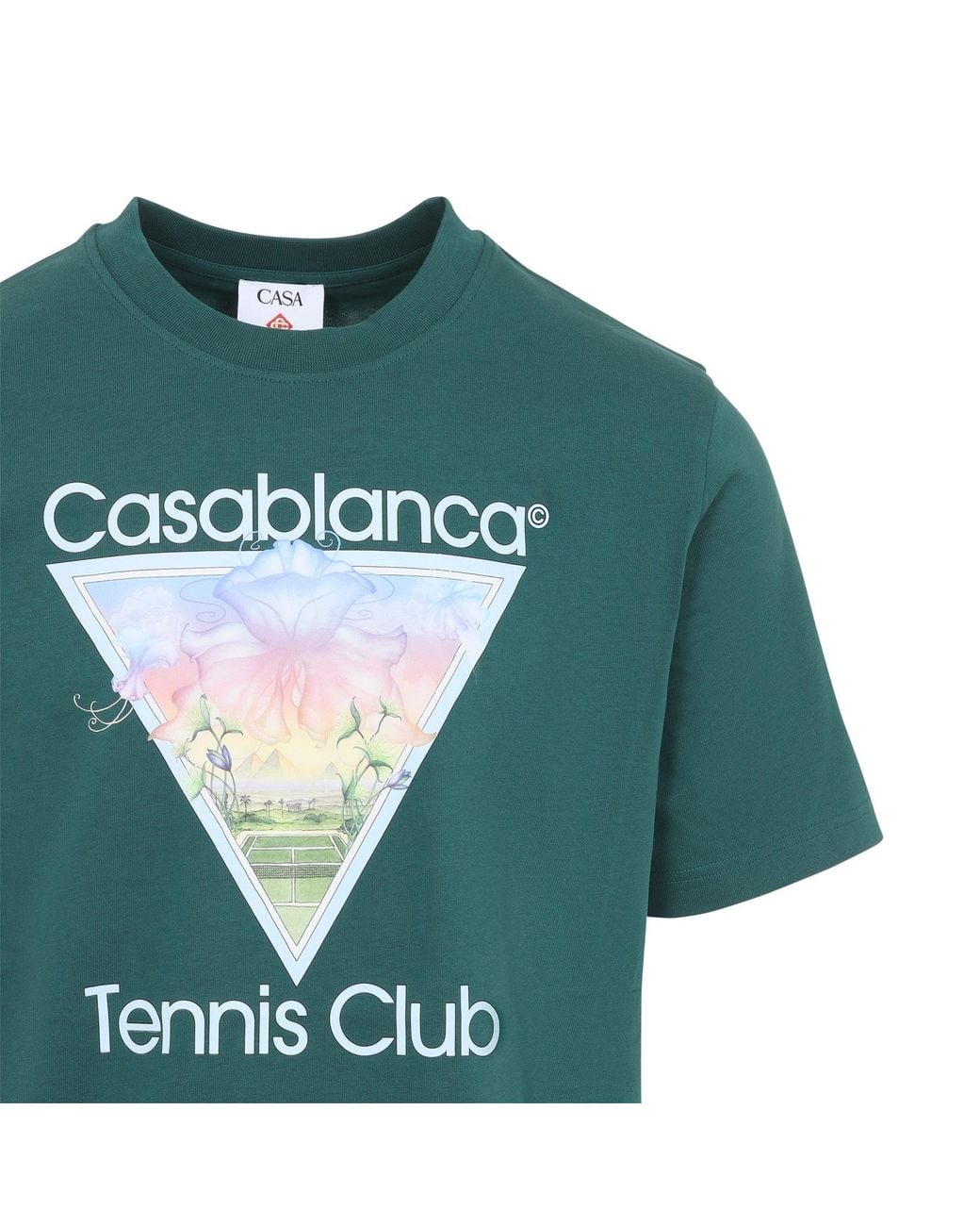 Casablanca Green Tennis Club Icon Printed Classic T Shirt