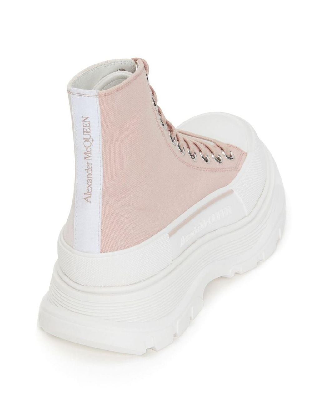 McQueen Pink Tread Slick Canvas Boot
