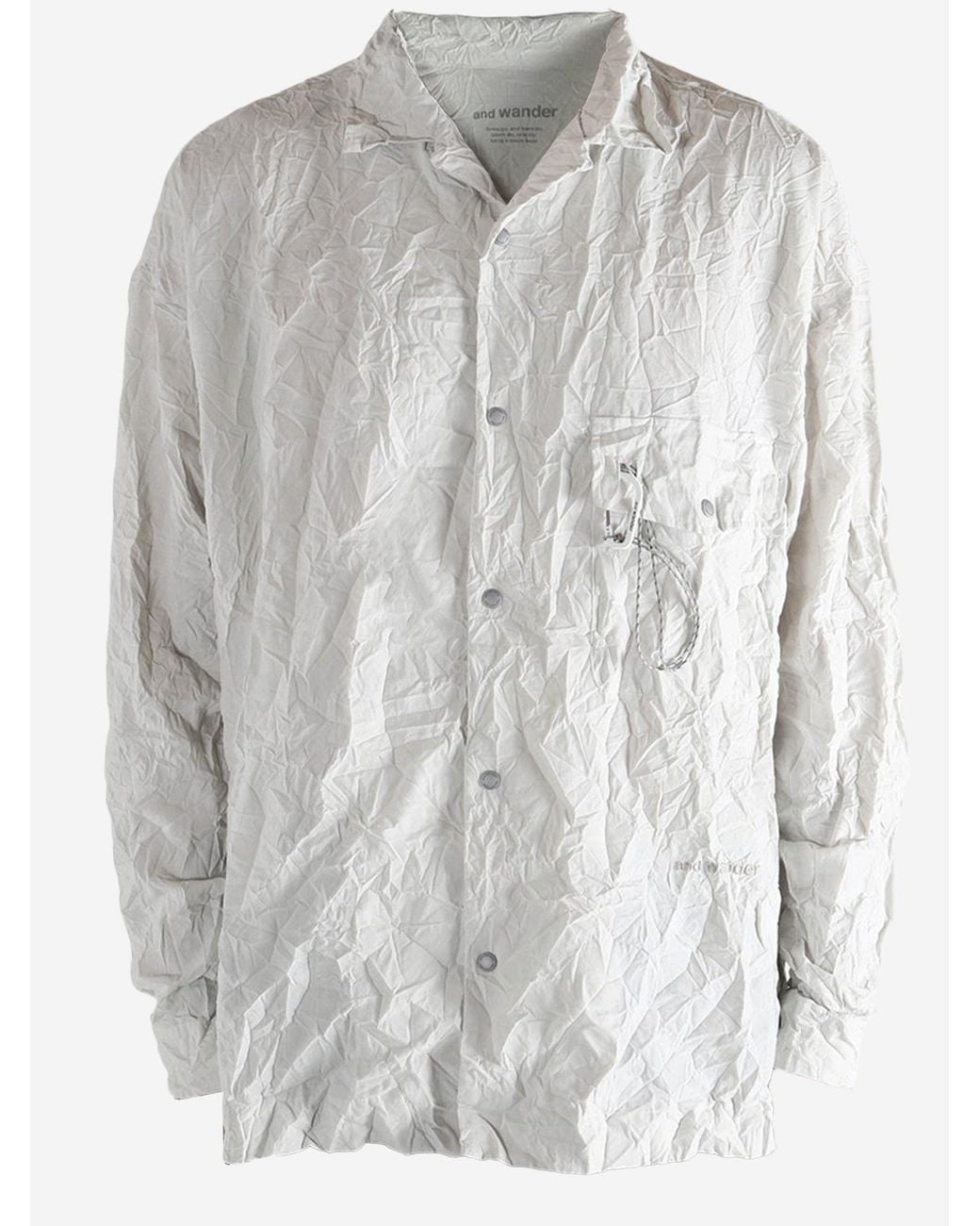 And Wander Gray Nylon Shirt With Ruffled Details