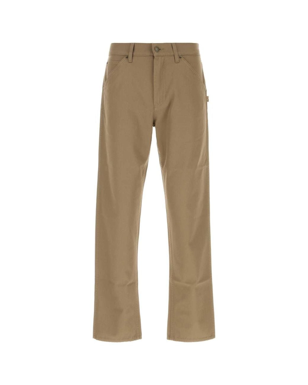 Burberry Natural Flat Front Pants for men