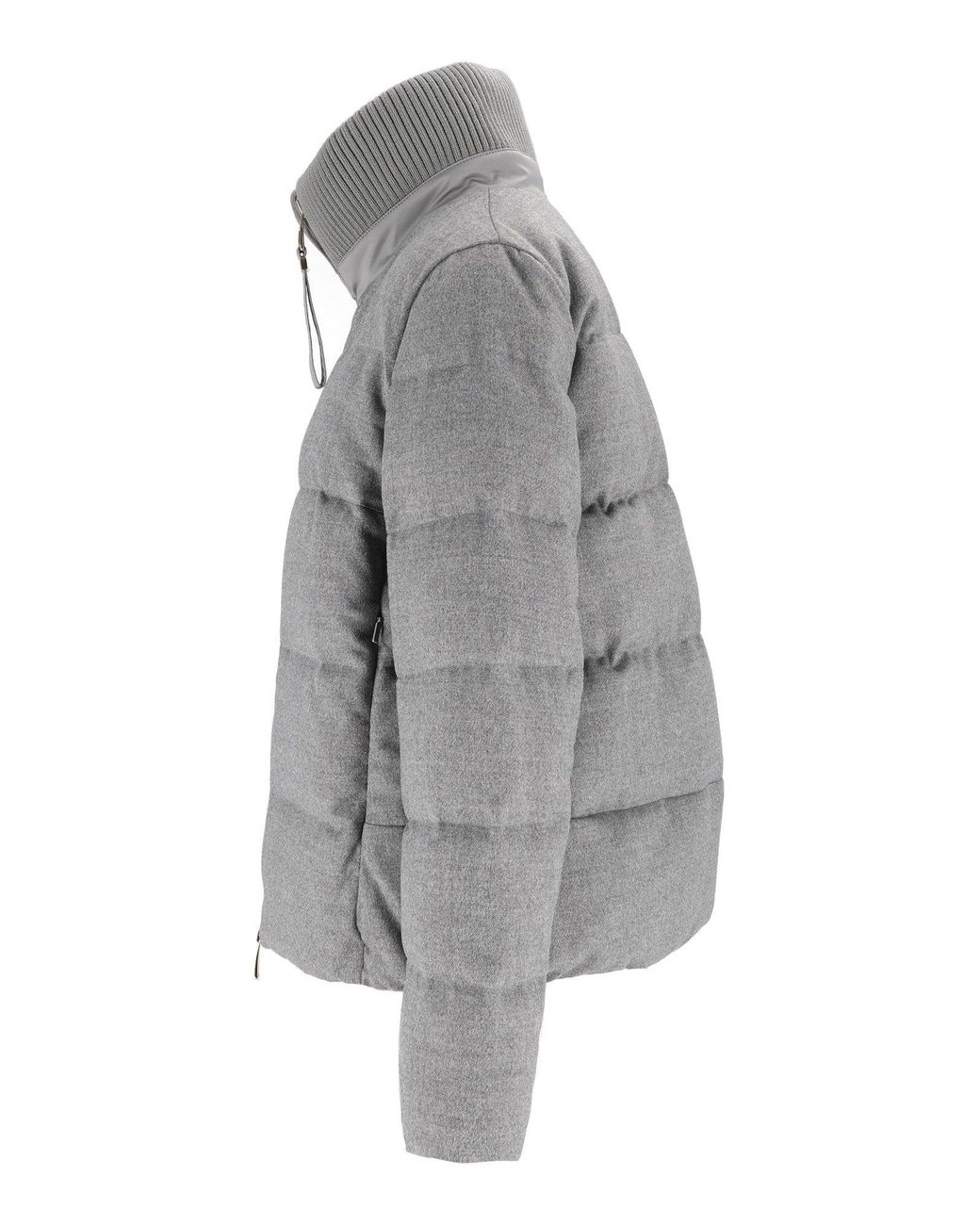 DUNO Gray Quilted Cropped Down Jacket